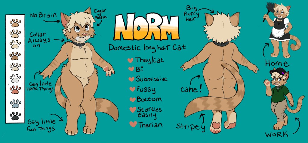 Ref sheet by wife, Jess